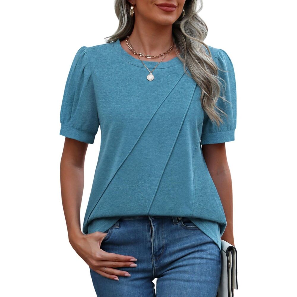 Trendy Short Sleeve Blouse, Small, 12I-154T014